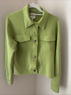 Joie Chartreuse Button-Front Jacket Size Extra Small